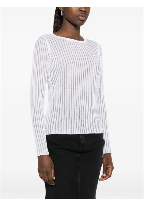 maglia a coste donna bianca ROBERTO COLLINA | 261FXA3700101